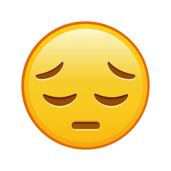 Visage Réfléchi Grande Taille Sourire Emoji Jaune — Image vectorielle
