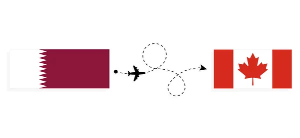 Полет Катара Канаду Пассажирском Самолете — стоковый вектор
