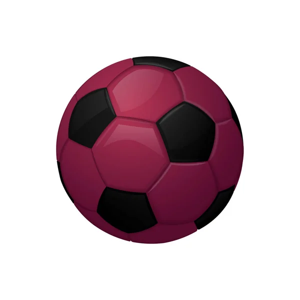 卡塔尔勃艮第足球或足球运动器械图标 — 图库矢量图片