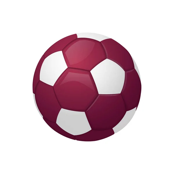Qatar Borgonha Futebol Bola Futebol Ícone Equipamento Desportivo — Vetor de Stock