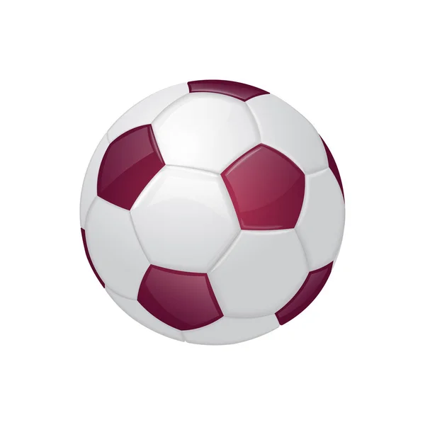 Κατάρ Burgundy Ποδόσφαιρο Ποδόσφαιρο Μπάλα Αθλητικός Εξοπλισμός Εικονίδιο — Διανυσματικό Αρχείο