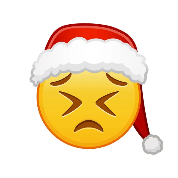Christmas Persistent Facial Expression Face Large Size Yellow Emoji Smile — Stock Vector