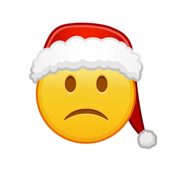 Weihnachten Leicht Runzeliges Gesicht Große Größe Des Gelben Emoji Lächelns — Stockvektor