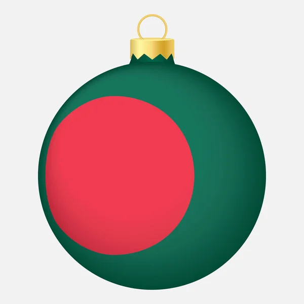 Bola Árvore Natal Com Bandeira Bangladesh Ícone Para Férias Natal —  Vetores de Stock