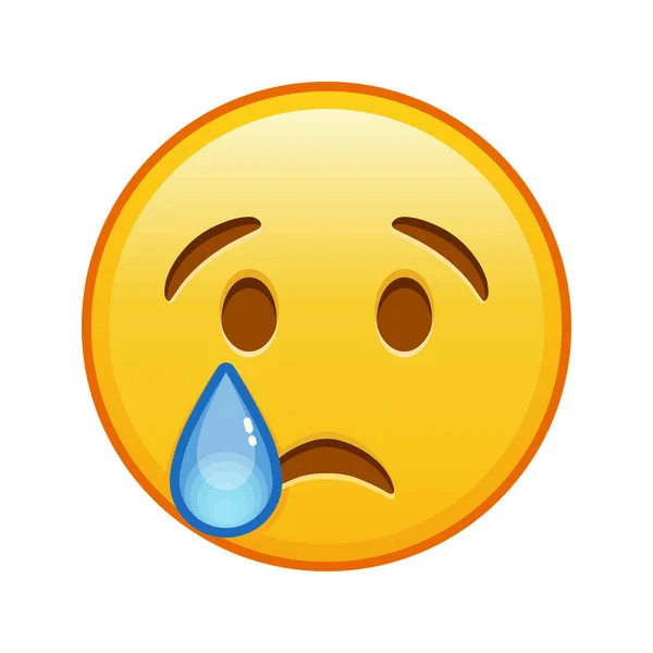 Visage Pleureur Grande Taille Sourire Emoji Jaune — Image vectorielle