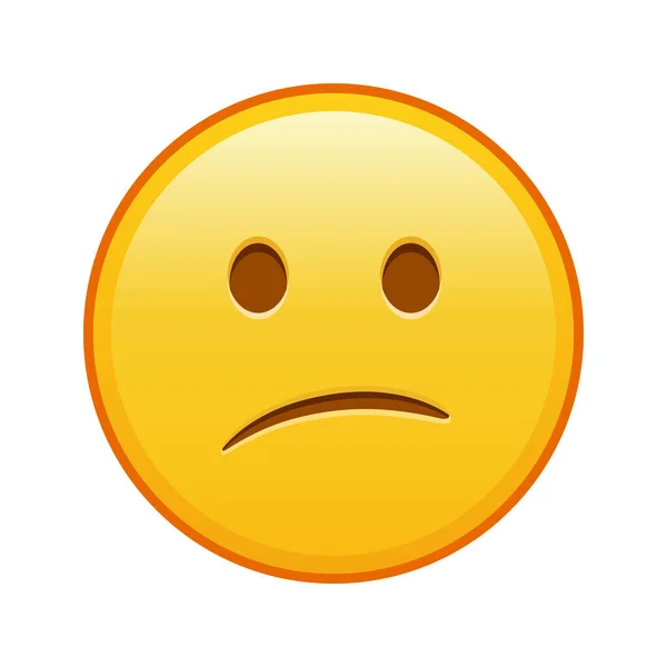 Visage Embrouillé Grande Taille Sourire Emoji Jaune — Image vectorielle