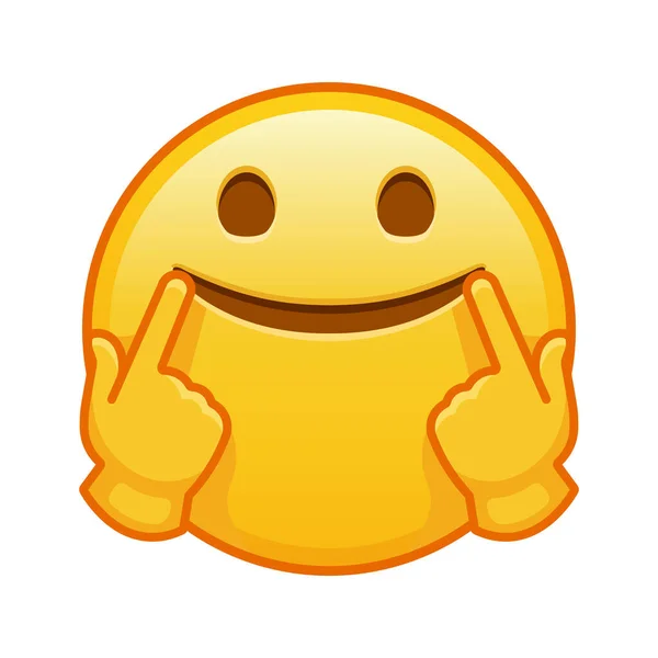 Faux Sourire Visage Grande Taille Jaune Emoji Sourire — Image vectorielle