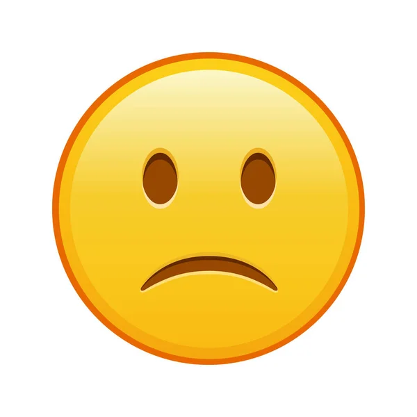 Visage Légèrement Fronçant Grande Taille Sourire Emoji Jaune — Image vectorielle
