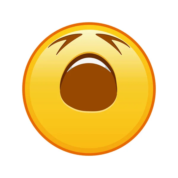 Müdes Gesicht Große Größe Des Gelben Emoji Lächelns — Stockvektor