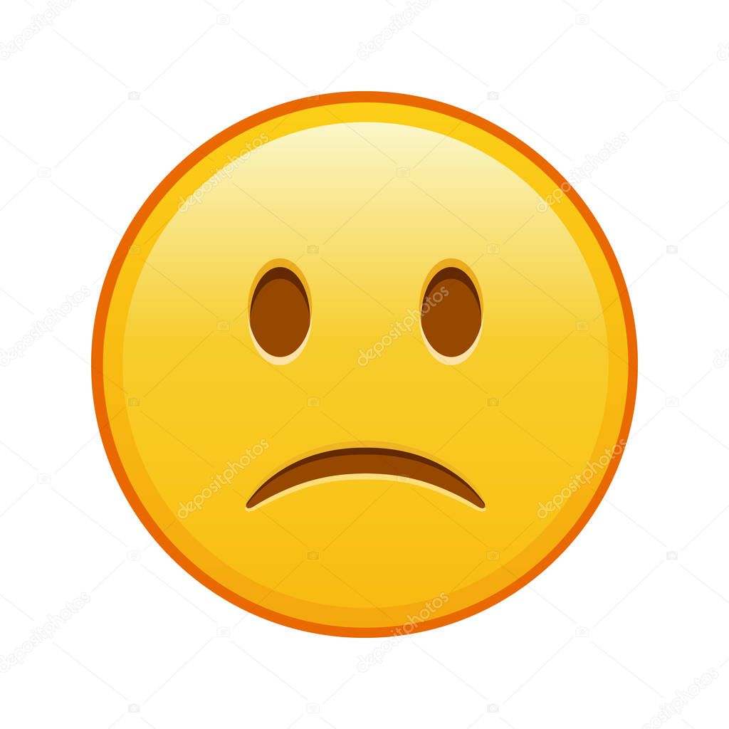 Slightly frowning face Large size of yellow emoji smile