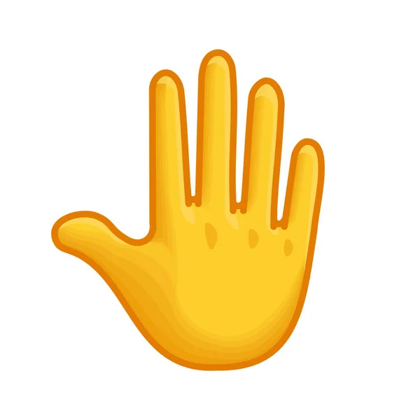 Sisi Belakang Tangan Besar Ukuran Tangan Emoji Kuning - Stok Vektor