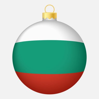 Bulgaristan bayrağıyla Noel ağacı topu. Noel tatili için simge