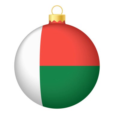 Madagaskar bayraklı Noel ağacı topu. Noel tatili için simge