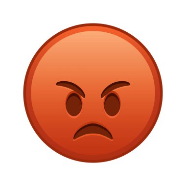 Surat asan dudaklar. Büyük kırmızı emoji gülümsemesi.