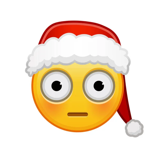 Cara Enrojecida Navidad Gran Tamaño Sonrisa Amarilla Emoji — Archivo Imágenes Vectoriales