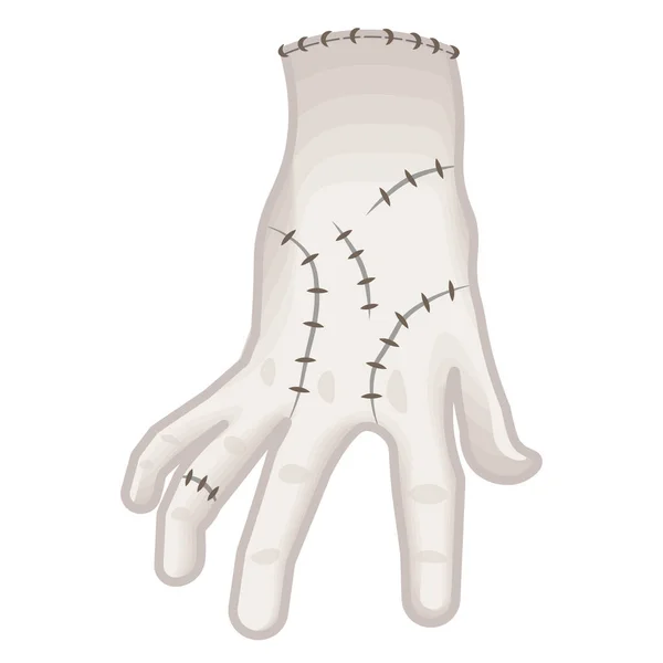 Yürüyen yaralı el. Büyük boy soluk emoji eli kavramı.