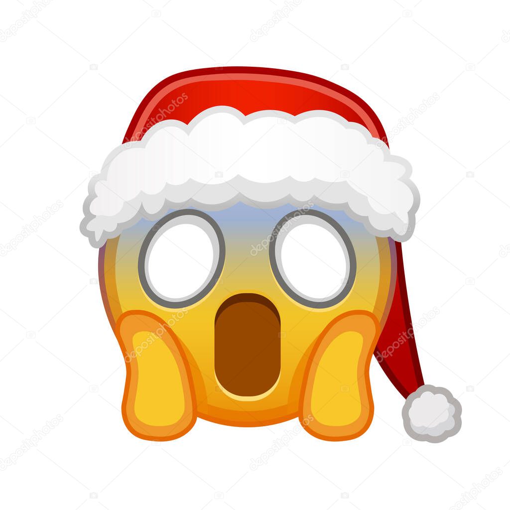 Christmas face screaming in fear Large size of yellow emoji smile