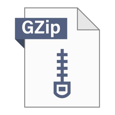 Web için GZip arşiv dosya simgesinin modern düz tasarımı