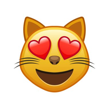 Cat with hearts in eyes Large size of yellow emoji face