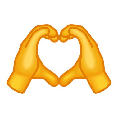 Two hands forming a heart shape  Large size of yellow emoji hand