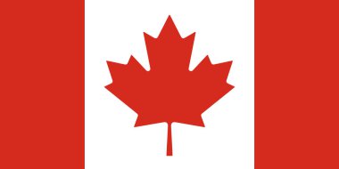 Kanada bayrağı bağımsızlık günü veya seçim için basit illüstrasyon