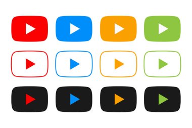 Video, müzik için çalma düğmeleri ve uygulama, web veya program için müzik simgeleri