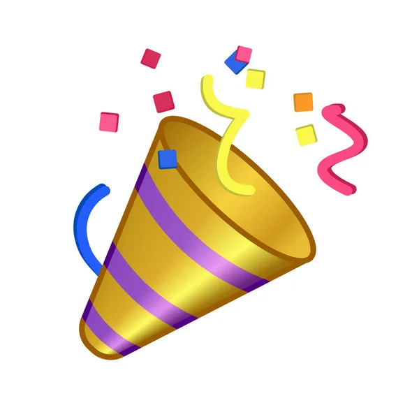Flapper Christmas Birthday Large Size Emoji Icon — Stock Vector