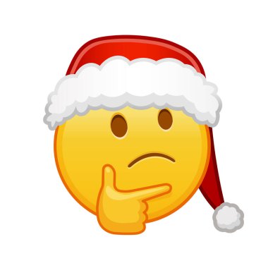 Noel 'de düşünceli bir yüz. Büyük sarı bir gülümseme.