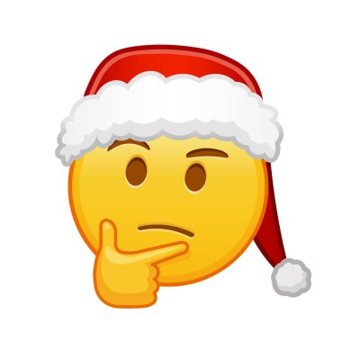 Noel 'de düşünceli bir yüz. Büyük sarı bir gülümseme.