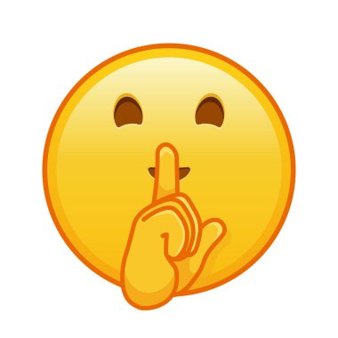 Face with index finger at lips Large size of yellow emoji smile