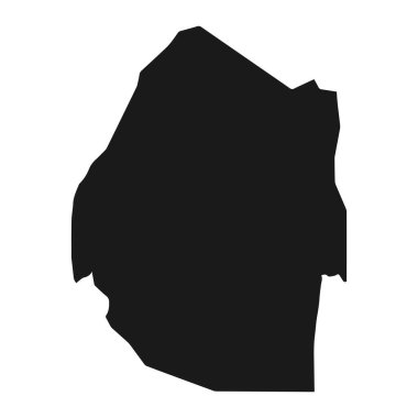 Arkaplanda izole edilmiş sınırları olan son derece ayrıntılı Eswatini haritası