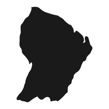 Arka planda izole edilmiş sınırları olan son derece ayrıntılı Fransız Guyanası haritası