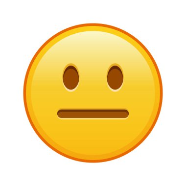 Neutral facial expression Large size of yellow emoji smile