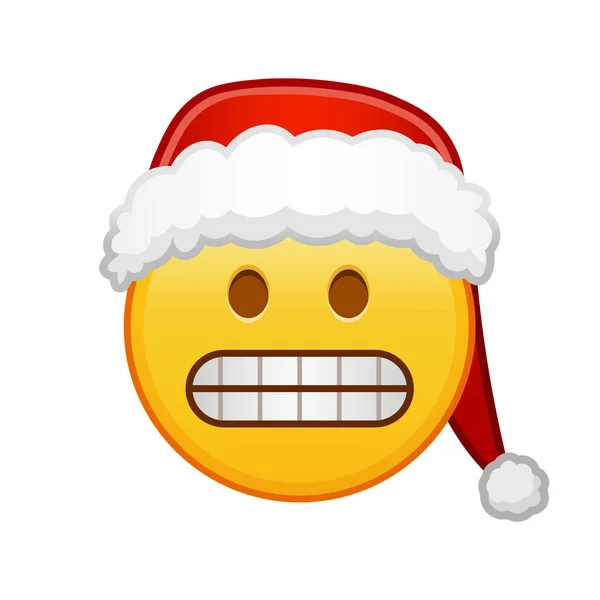 Christmas Grimace Face Large Size Yellow Emoji Smile — 图库矢量图片
