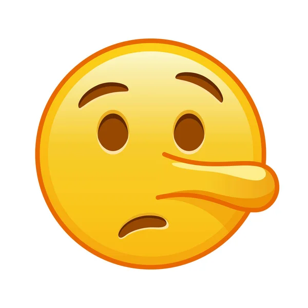 Visage Allongé Grande Taille Sourire Emoji Jaune — Image vectorielle