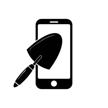 Uygulama ve web için düz mala simgesine sahip telefon