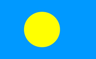 Palau Cumhuriyeti bayrağı bağımsızlık günü veya seçim için basit bir örnekleme