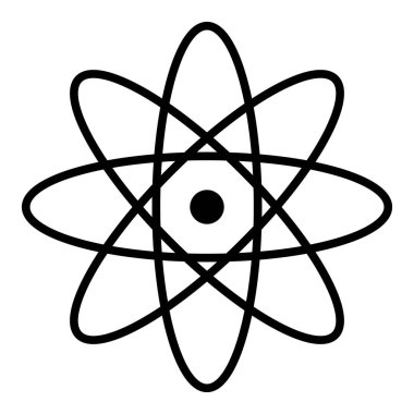 Atom simgesi çizici vektörü. Basit atom sembolü