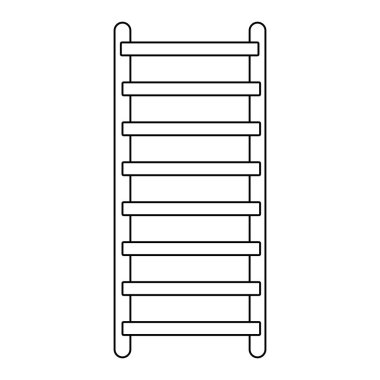 Siyah merdiven ikonu vektör illüstrasyonu