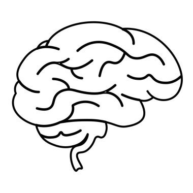 Beyaz arkaplanda izole edilmiş web tasarımı için beyin resimleme simgesi