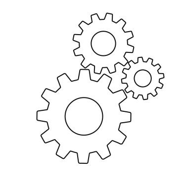 Dişliler arka planda basit simge imzalarlar