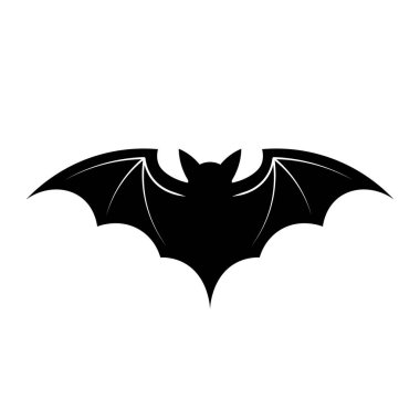 Cadılar Bayramı tebrik kartları için yarasa siluetinin basit bir gösterimi