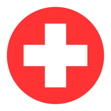 Tıbbi haçın basit bir tasviri. İzole edilmiş düz simge