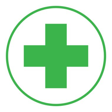 Tıbbi haçın basit bir tasviri. İzole edilmiş düz simge