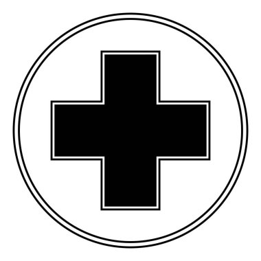 Tıbbi haçın basit bir tasviri. İzole edilmiş düz simge