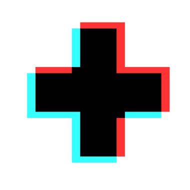 Tıbbi haçın basit bir tasviri. İzole edilmiş düz simge