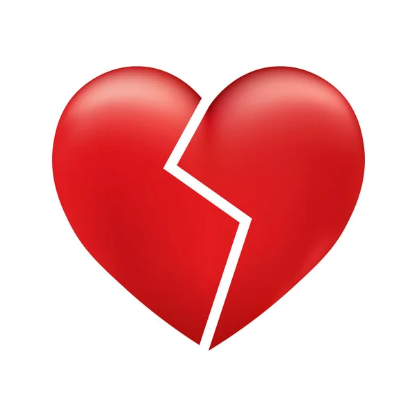Розбитий Блискучий Червоний Ікона Серця День Святого Валентина — стоковий вектор