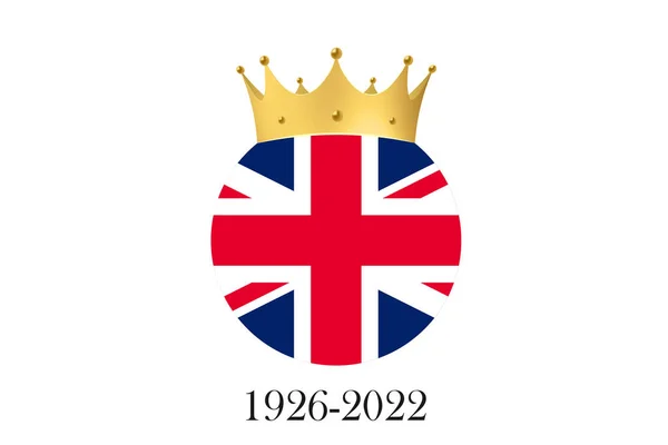 Dim United Kingdom Great Britain Flag Golden Crown — Stock Vector