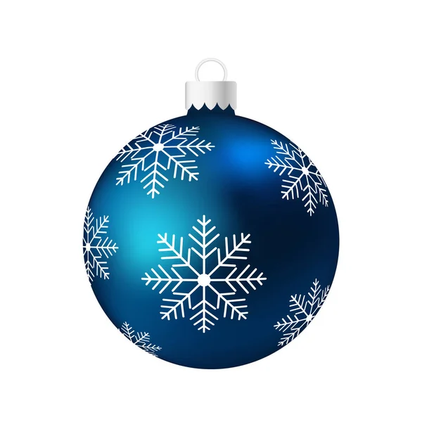Juguete Bola Azul Oscuro Del Árbol Navidad Ilustración Volumétrica Realista — Vector de stock