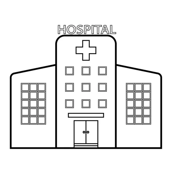 Icono Del Hospital Salud Diseño Plano Concepto Médico Con Edificio — Vector de stock